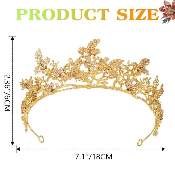 Gold Rhinestone Leaf Headband Bridal Prom Wedding Hair Accessory main image 4